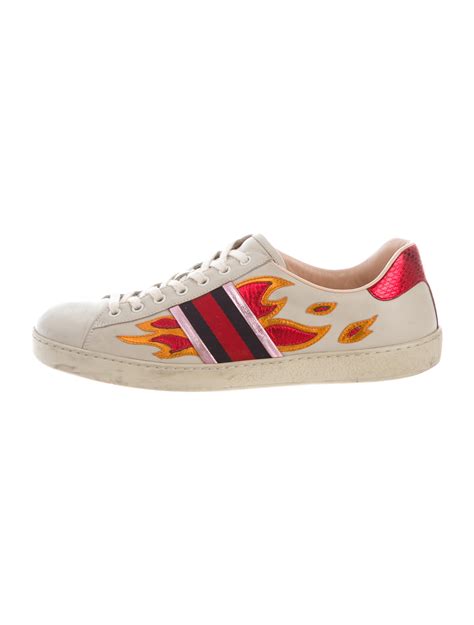 gucci flame sneakers white|white Gucci sneakers for women.